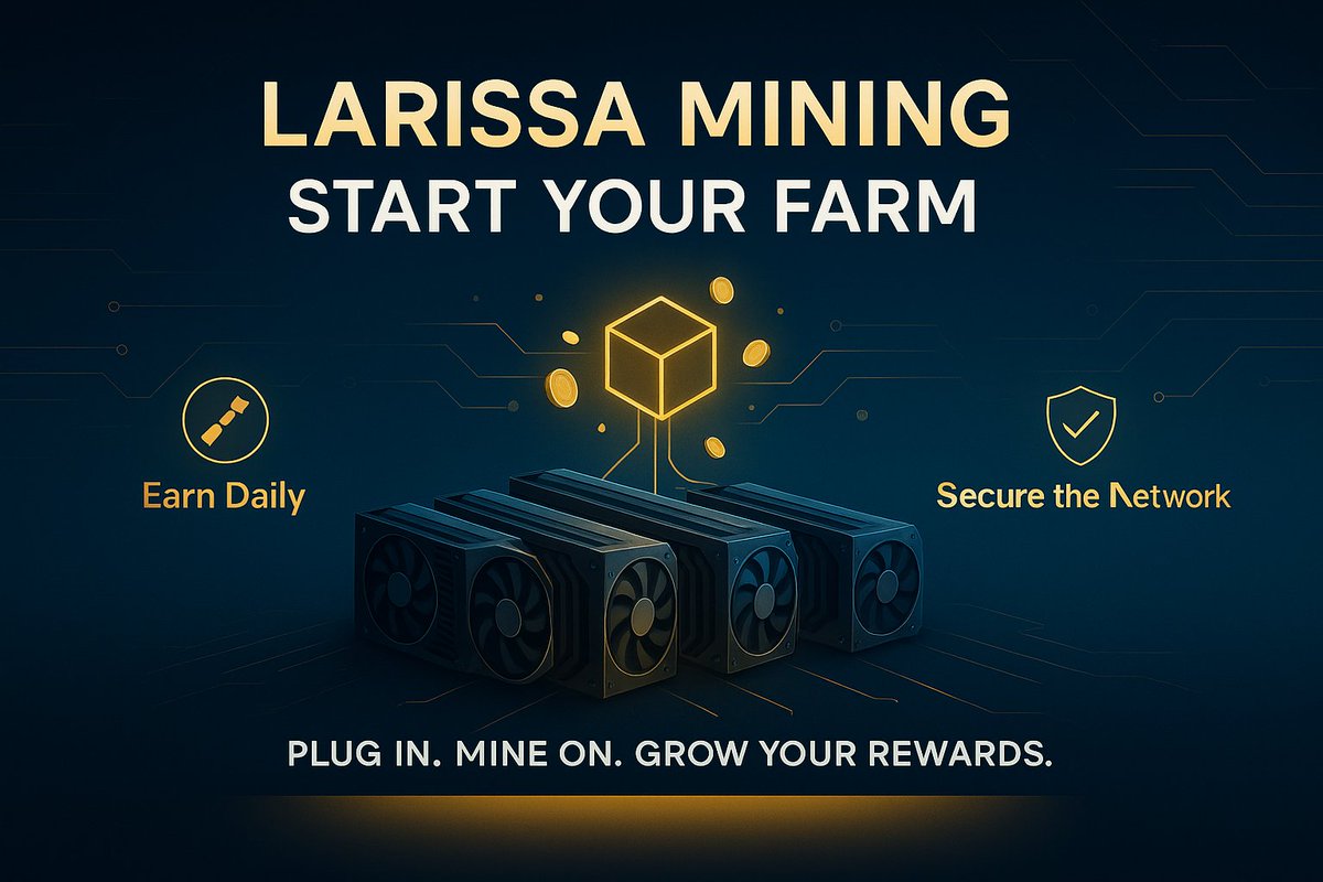 🚀 Ready to power up your own Larissa Mining farm?

Plug in your rigs, join the Proof‑of‑Work revolution, and earn daily rewards with every block you secure. ⚡🔋

#LarissaMining #CryptoMining #PassiveIncome #Web3