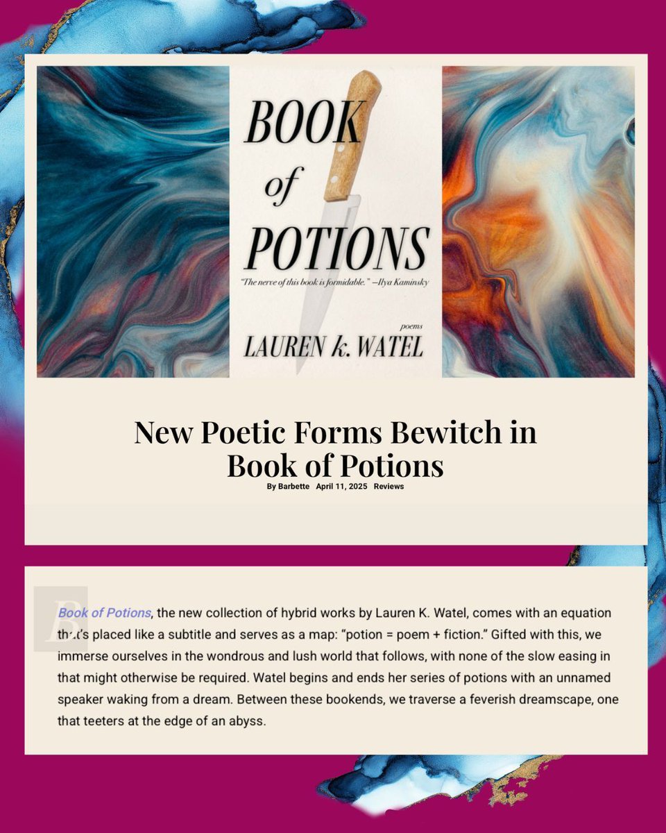 Need to enter a trance? Read BOOK OF POTIONS by Lauren k. Watel. And this bewitching review in @southrevbooks

southernreviewofbooks.com/2025/04/11/boo…
