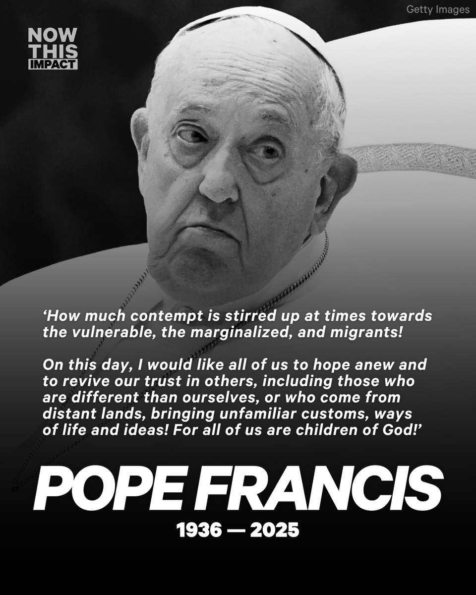 nowthisimpact's tweet photo. Pope Francis' final Easter message had a note for the Trump admin https://t.co/6TurrUUCL1