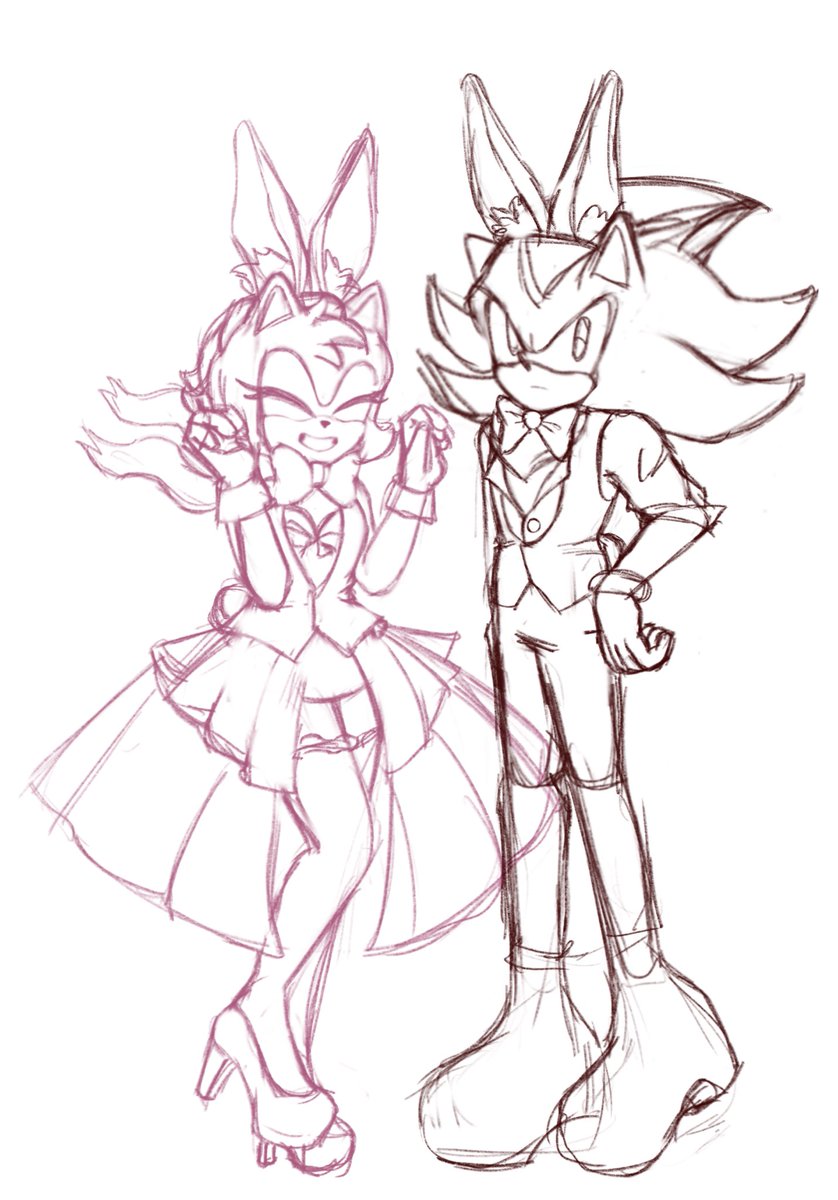 AronaVer's tweet photo. Wip #shadamy in bunny suits https://t.co/tI8rNz1EZa