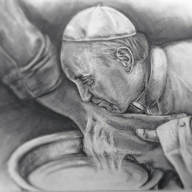 FrAndrewStrobl's tweet photo. "An evangelizing community gets involved by word and deed in people’s daily lives; it bridges distances, it is willing to abase itself if necessary, and it embraces human life, touching the suffering flesh of Christ in others."
- Pope Francis

Drawing by Fr. Gerard Alba https://t.co/qviW72NSR1
