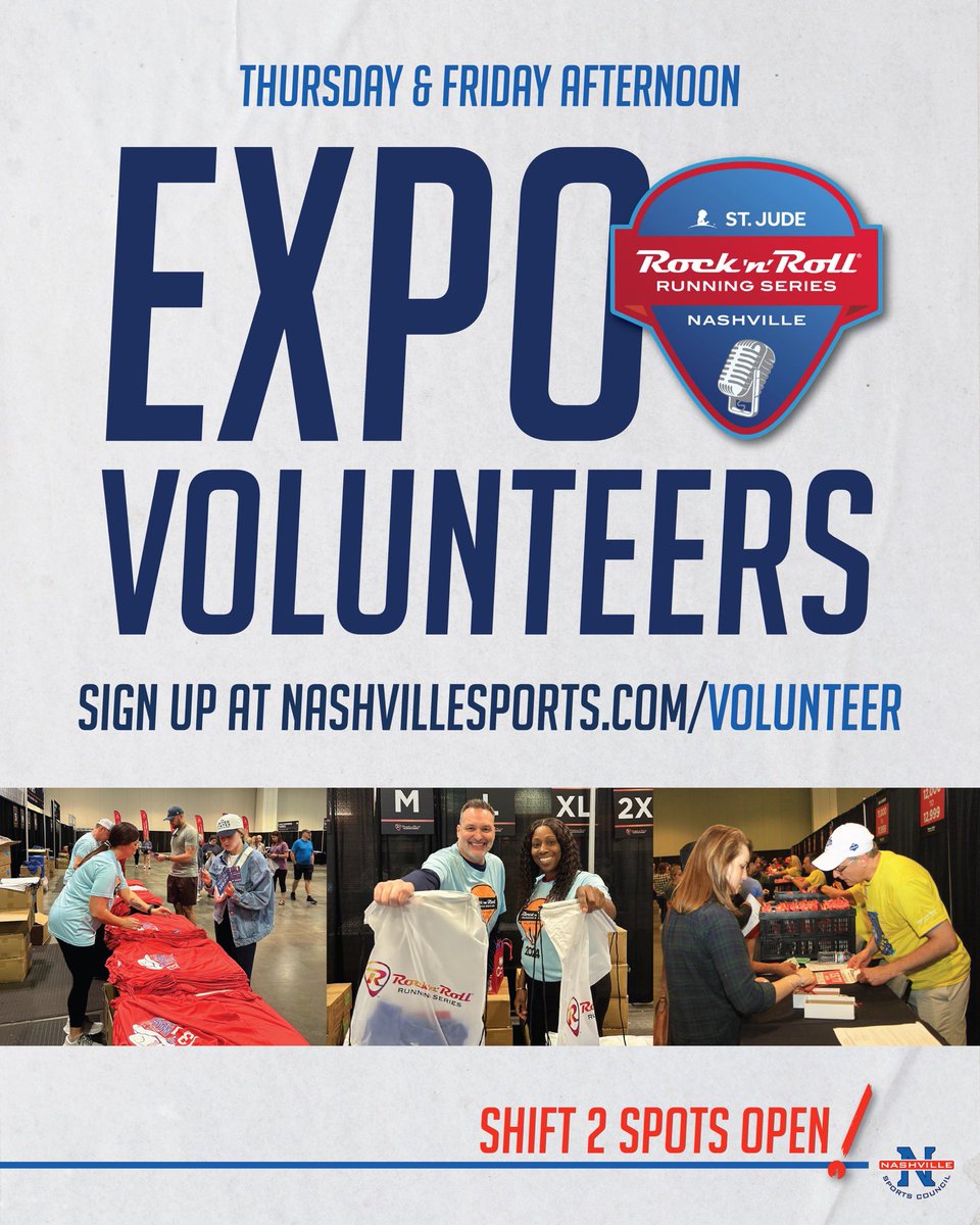 It’s National Volunteer Week!!👏🏼👏🏼

Be one of the helpful forces making this event possible! Sign up today &gt;&gt; competitorgroupinc.volunteerlocal.com/volunteer/?id=…

#volunteer #rocknroll #marathon #running #stjuderocknrollrunningseriesnashville #volunteeropportunities #sportvolunteers #expo