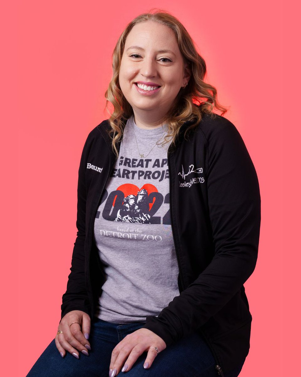 Lesley Sleeman (two-time SHS alum) works as a cardiac sonographer at Corewell Health while volunteering her skills to monitor the hearts of apes, gorillas and more. Read A Heart for Healing at oakland.edu/inhealth. 
#InPurposeForHealth #HealthSciencesOU #BeGolden #GradGrizz