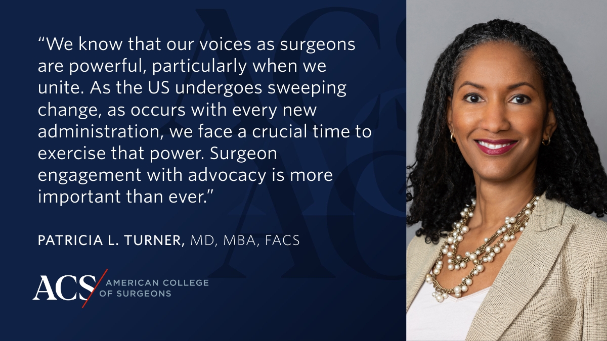 American College of Surgeons (@amcollsurgeons) on Twitter photo At #ACSLAS25, surgeons met with elected officials to help them understand issues affecting surgical practice and patients.
š <a href="/pturnermd/">Patricia L. Turner, MD, MBA, FACS</a> describes three of this year's main advocacy priorities and how you can help us achieve our goals.
š Learn more: facs.org/for-medical-pr⦠At #ACSLAS25, surgeons met with elected officials to help them understand issues affecting surgical practice and patients.
š <a href="/pturnermd/">Patricia L. Turner, MD, MBA, FACS</a> describes three of this year's main advocacy priorities and how you can help us achieve our goals.
š Learn more: facs.org/for-medical-prā¦