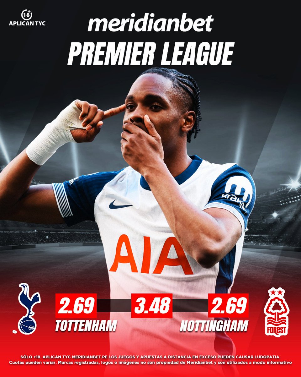 🎯 Los Spurs reciben al Nottingham Forest en casa, en un choque que podría mover las fichas en la parte alta de la tabla.

🎯 El Forest llega encendido, con la mira puesta en zona Champions.

⭕ Juega acá 👉 goo.su/1BMUn