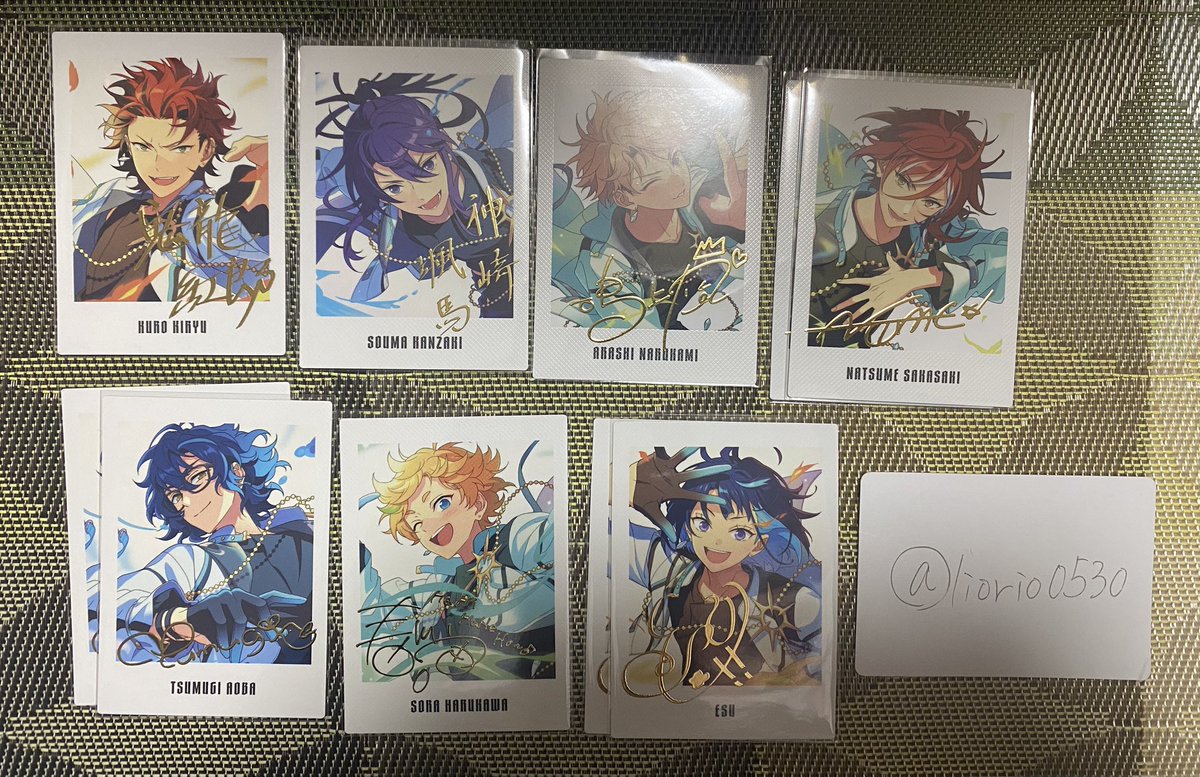 【交換･譲渡】あんスタ ぱしゃっつ 9周年

譲:英智2 桃李 渉2 鉄虎2 翠2 奏汰 巽2 宗2 みか ひなた ゆうた2 こはく ニキ 晃牙2 アドニス2 友也 創 斑 紅郎 颯馬 嵐 夏目2 つむぎ2 宙 エス2 
求:凪砂 マヨイ
125円+送料

郵送希望。
検索からでも気軽にお声掛けください。
よろしくお願いいたします。