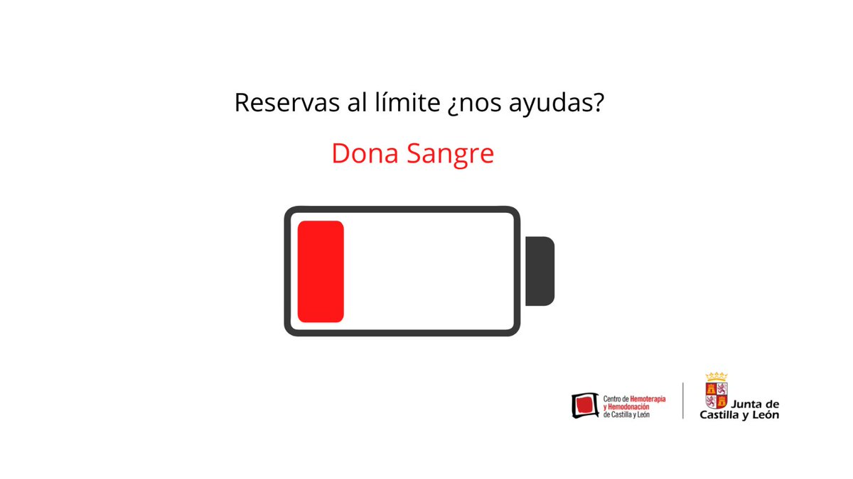 📣 La situación de las reservas de plaquetas en Castilla y León es CRÍTICA.

Cualquier grupo sanguíneo puede acudir a donar sin cita previa,  👇🏼
donantes.centrodehemoterapiacyl.es/cita-previa

Acércate a donar lo antes posible y colabora también difundiendo.

¡ES URGENTE!

👇🏼👇🏼