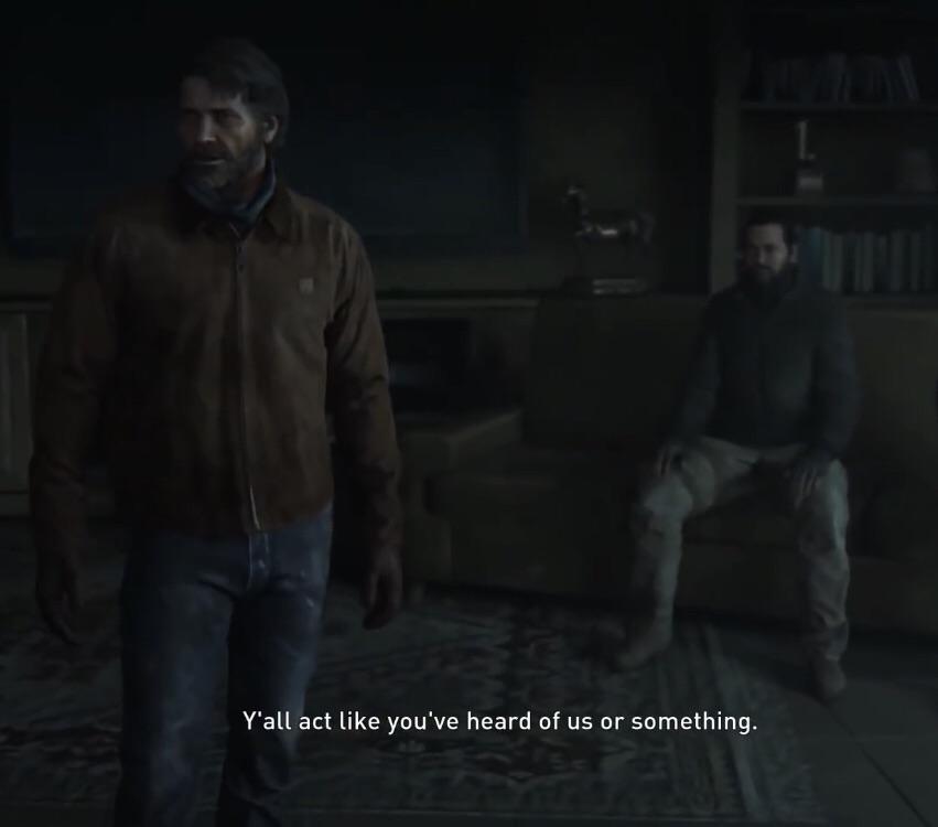 small thing, but I'm bummed the show left out this moment.

the way the air escapes the room and Joel instantly  assesses the group like the old killer he is. It feels like a Wild West standoff before it suddenly falls apart.