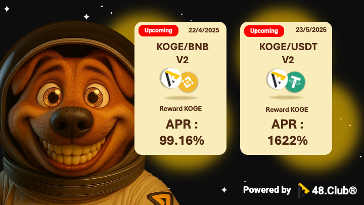 The 48 pool (48.club/pool) is  loaded with juicy $KOGE rewards. The yield party is on—don’t miss out again!

Grab your shovel !!!

#48Club $KOGE #KOGE