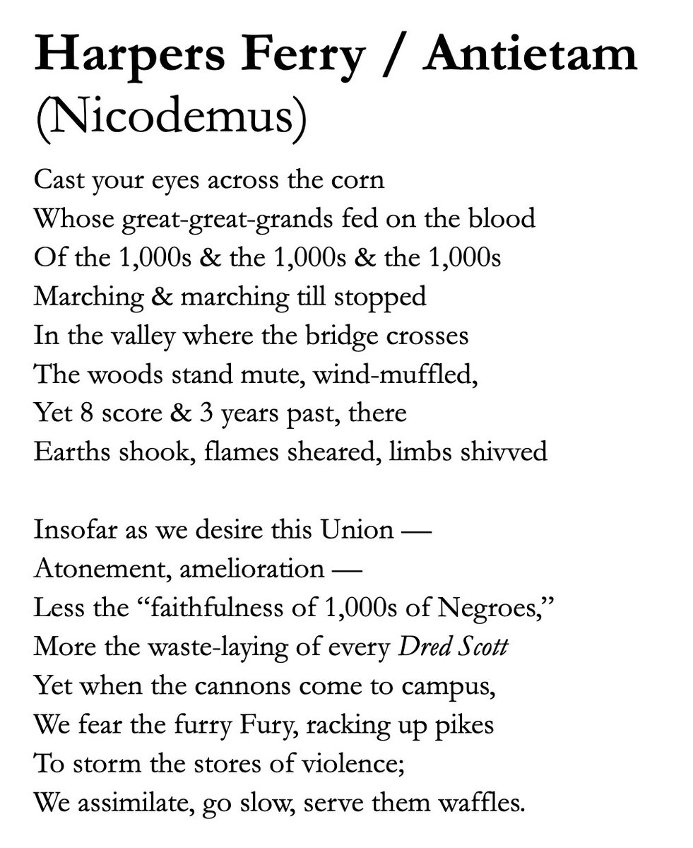 _AllenWarren_'s tweet image. Wrote this after visiting some Civil War sites last month

#poetry #poetrytwitter  #harpersferry #antietam