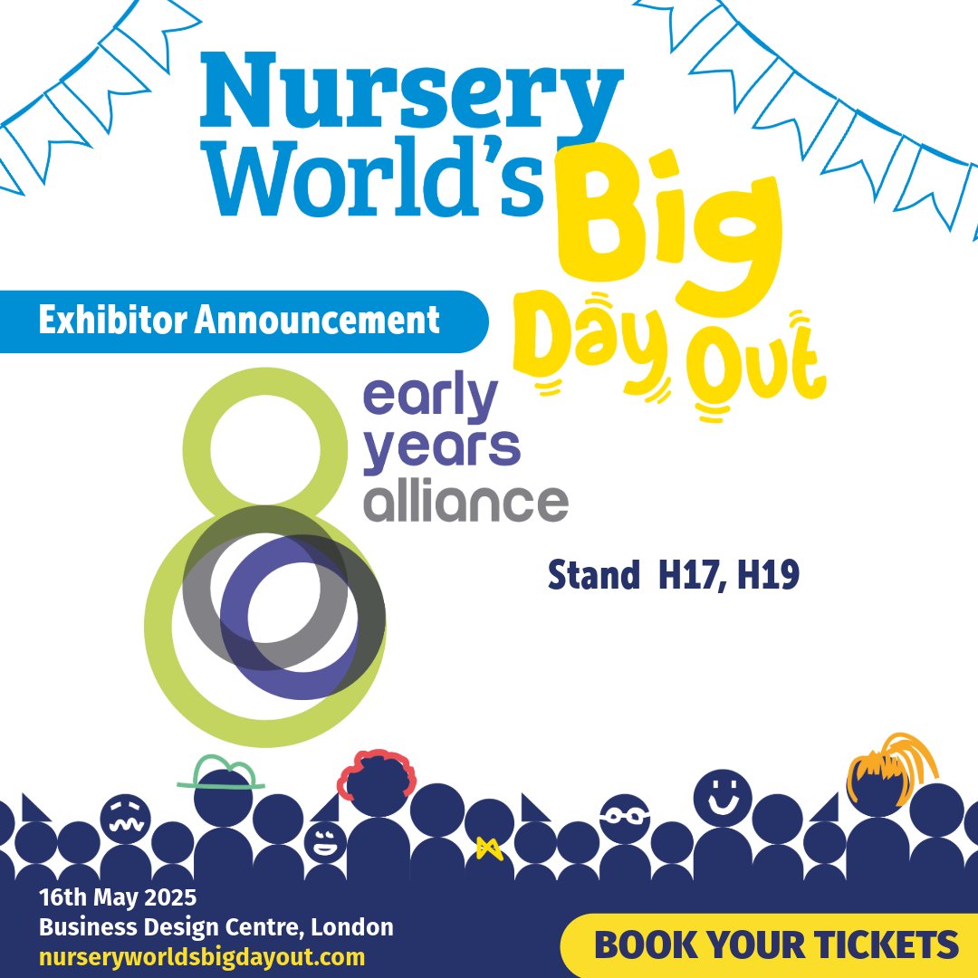 Nursery World's Big Day Out (@nurserywrldshow) on Twitter photo We are thrilled to welcome <a href="/EYAlliance/">Early Years Alliance</a> to #NWBigDayOut2025🥳
🔗For more information visit 👉eyalliance.org.uk
🎟️Book your tickets here 👉ow.ly/T9Uu50V6NnC We are thrilled to welcome <a href="/EYAlliance/">Early Years Alliance</a> to #NWBigDayOut2025🥳
🔗For more information visit 👉eyalliance.org.uk
🎟️Book your tickets here 👉ow.ly/T9Uu50V6NnC