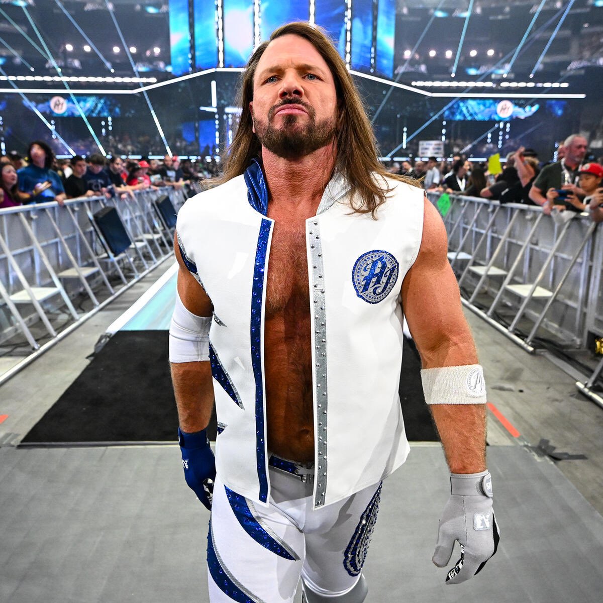 WrestleOps's tweet photo. AJ Styles shares that TNA wanted him in their Hall of Fame but Styles felt that it was a little disrespectful to WWE at the time.

Styles wants to be in the Hall of Fame after he’s retired.

(via Fanatics Live Signing) https://t.co/6gEBh3Vifl