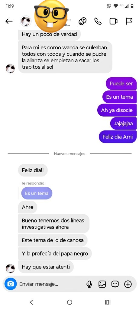 La conversación más tranqui con mi amiga conspiranoica...

#PapaFrancesco 
#WandaGate