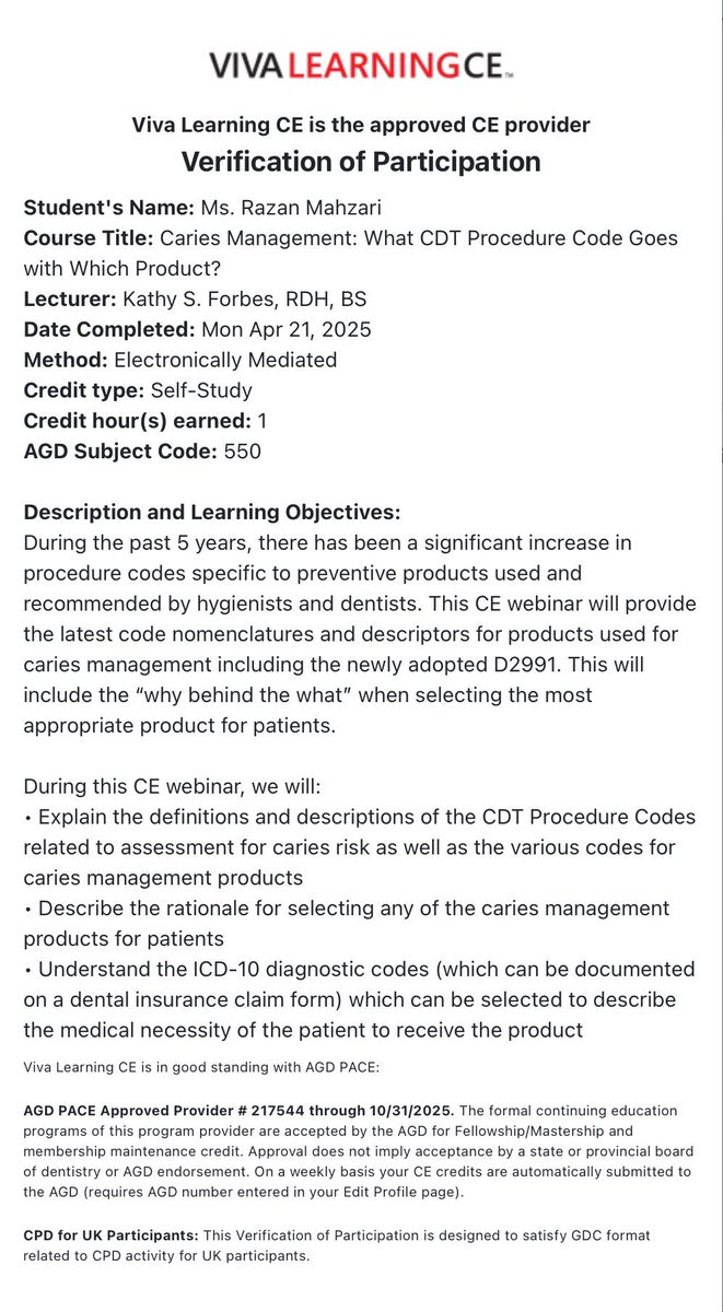 I gained knowledge about the different kinds of fluoride that are used at home or in clinics from this session. 
The advancements made in creating flavors that appeal to patients were astounding 🤩.
