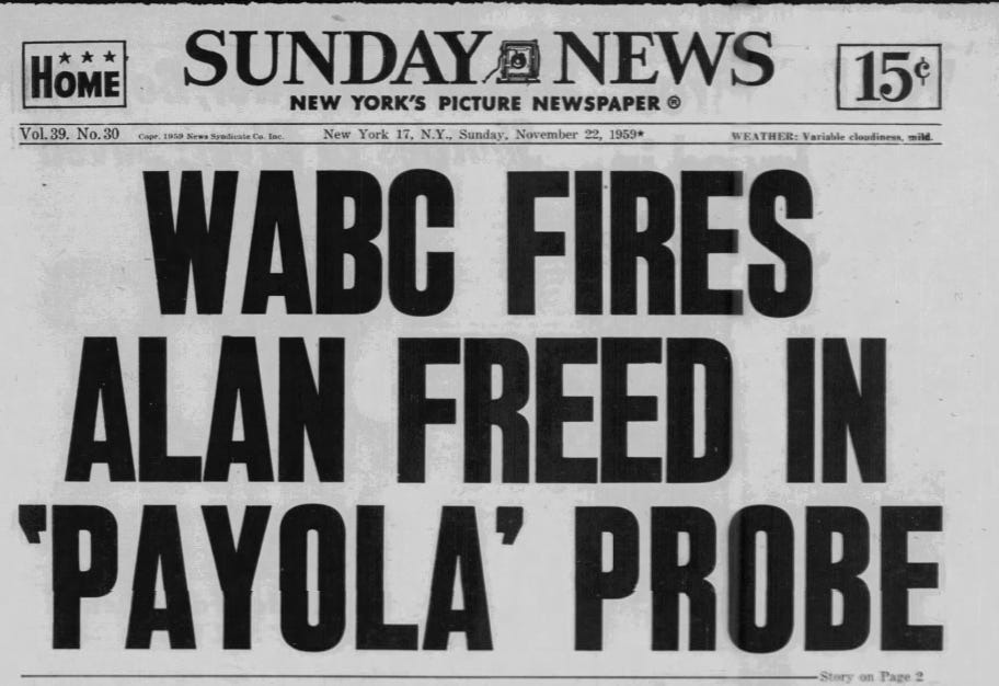 Follow up: Alan Freed and Dick Clark both played important parts in the rise of rock 'n' roll (Freed embodied the incendiary spirit of the music more than Clark, refusing to play