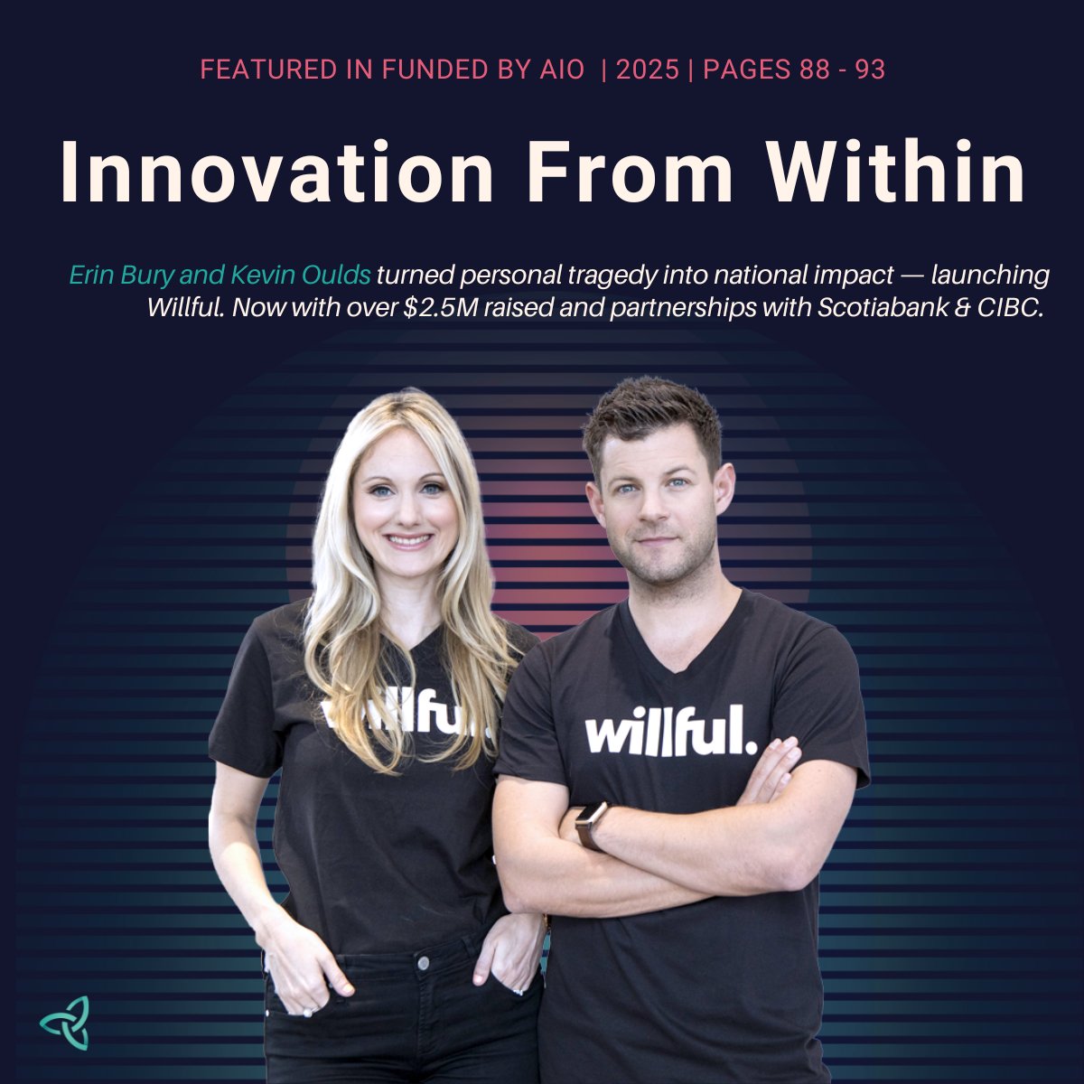 After losing a loved one, Erin Bury &amp; Kevin Oulds launched @willful_co to simplify estate planning in Canada. $2.5M+ raised, partnerships with Scotiabank &amp; CIBC, and a Dragons’ Den deal later—this is innovation born from impact.
Read more (pg 88–93):
issuu.com/angelinvestors…