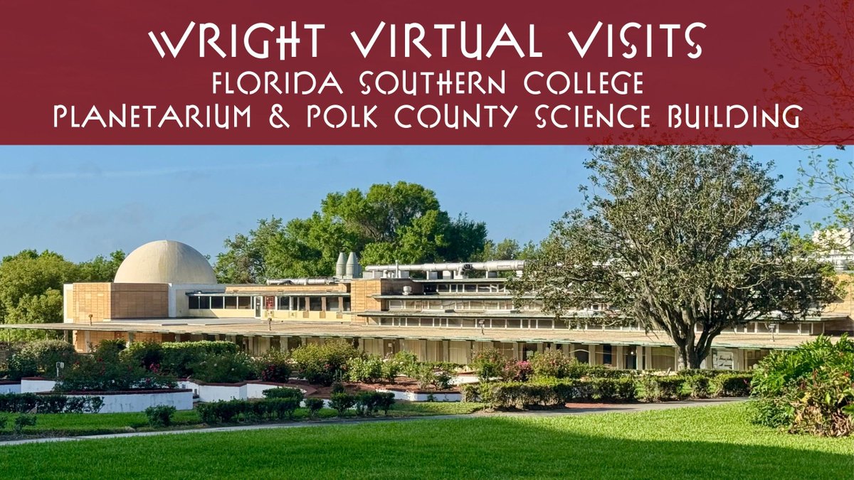 Frank Lloyd Wright aficionados, get excited: Wright Virtual Visits returns this Thursday, April 24, with a livestreaming look at the Planetarium &amp; Polk County Science Building at Florida Southern College. We hope you'll join us! buff.ly/9sgiq92
