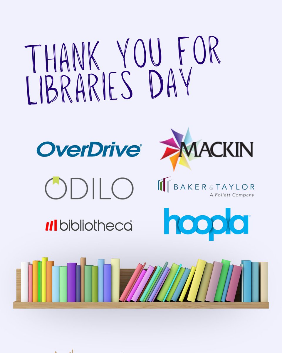 PublishDrive (@publishdrive) on Twitter photo Itβs #ThankYouForLibrariesDay! A shoutout to libraries for being the heart of our communities. And an extra shoutout to our library partners. As libraries face increasing challenges, letβs stand with them.
<a href="/BakerandTaylor/">Baker and Taylor</a> <a href="/hooplaDigital/">Hoopla Digital</a> <a href="/Odilo_MD/">ODILO Memoria Digital</a> <a href="/BibliothecaX/">Bibliotheca</a> <a href="/MackinLibrary/">Mackin Educational Resources</a> Itβs #ThankYouForLibrariesDay! A shoutout to libraries for being the heart of our communities. And an extra shoutout to our library partners. As libraries face increasing challenges, letβs stand with them.
<a href="/BakerandTaylor/">Baker and Taylor</a> <a href="/hooplaDigital/">Hoopla Digital</a> <a href="/Odilo_MD/">ODILO Memoria Digital</a> <a href="/BibliothecaX/">Bibliotheca</a> <a href="/MackinLibrary/">Mackin Educational Resources</a>