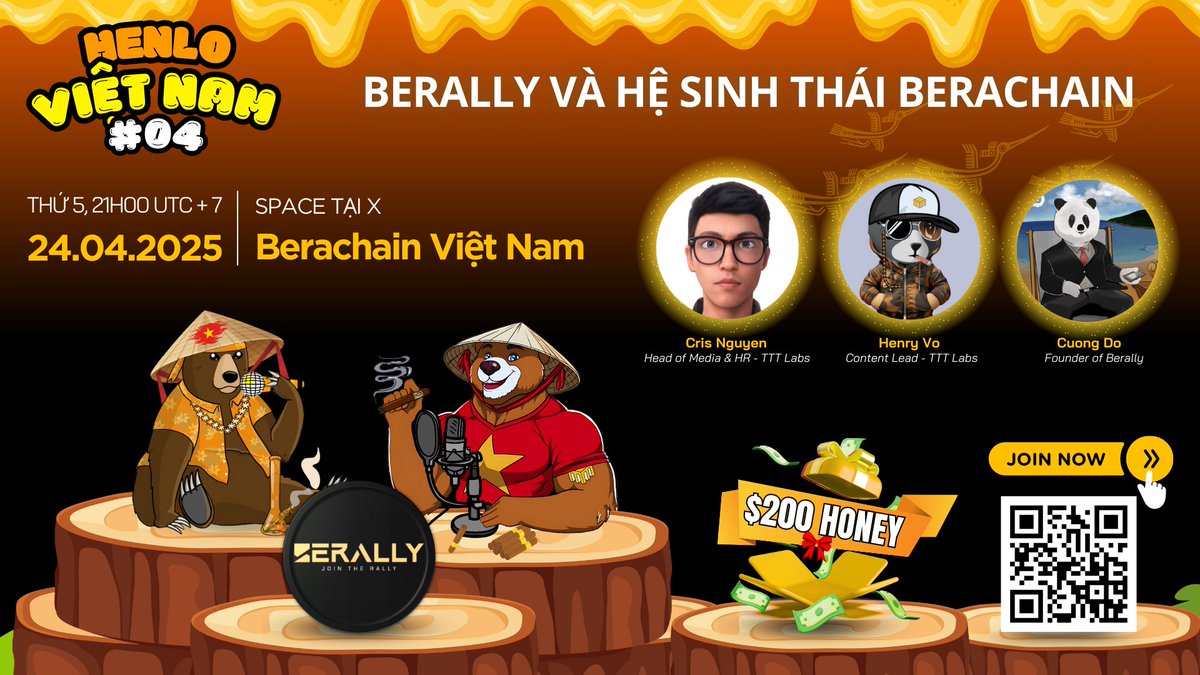 📢Chuỗi AMA “HENLO Việt Nam #04 – Berally và hệ sinh thái Berachain 🐻⛓️” | Phần thưởng 200 $HONEY

<a href="/Berally_io/">Berally 🐻⛓️</a> là platform Social Trading trên Berachain, tập trung vào phát triển AI Agents để hỗ trợ users tạo, tương tác và kiếm lợi nhuận. Dự án kết hợp các tính