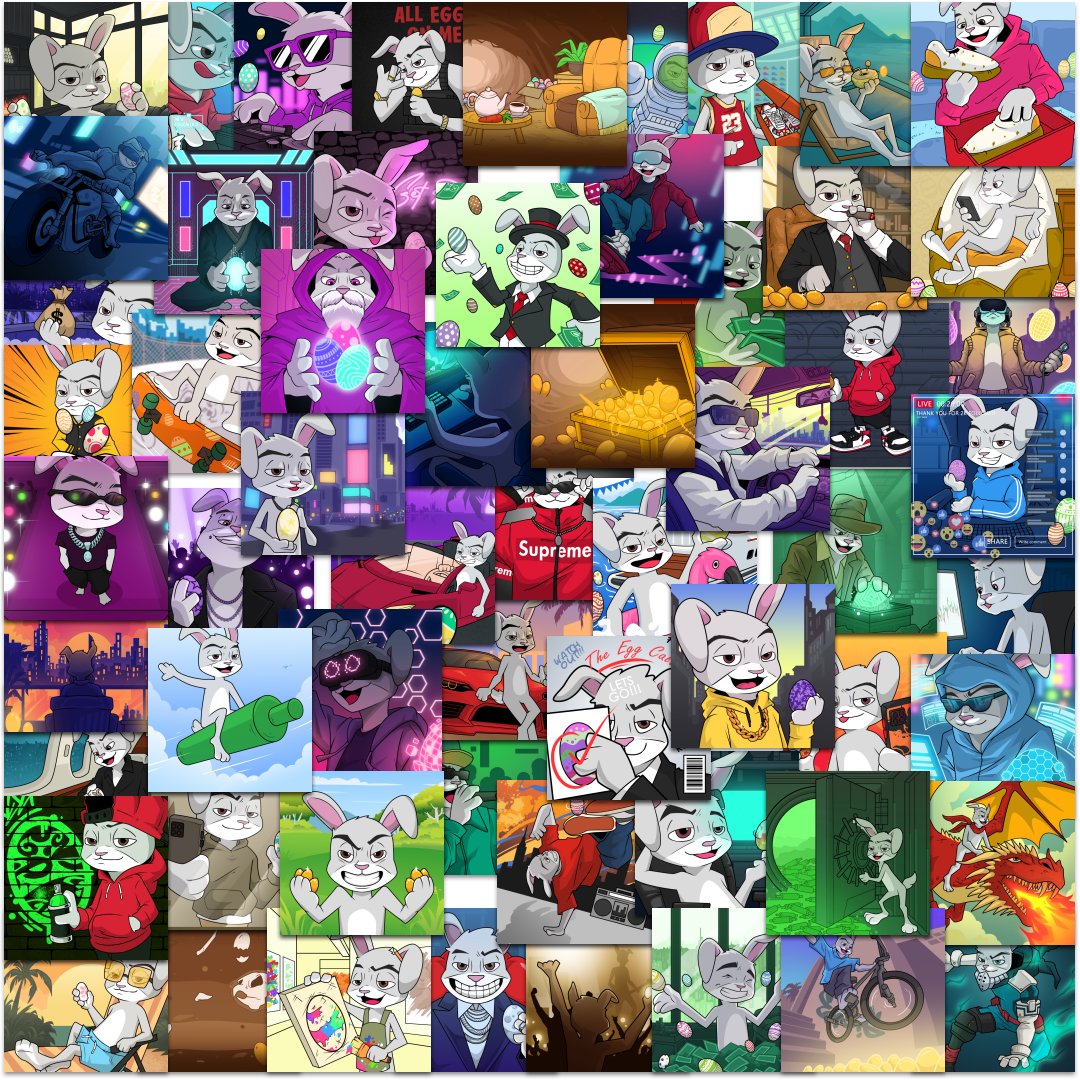 Over a month and a half of work by the Dremfy team — 60 hand-drawn illustrations and 10 custom stickers, all created for the @therabbitegg  crew 🐰🥚✨

It all started with defining the main character… and from there, everything took shape around that core idea.

Super proud.