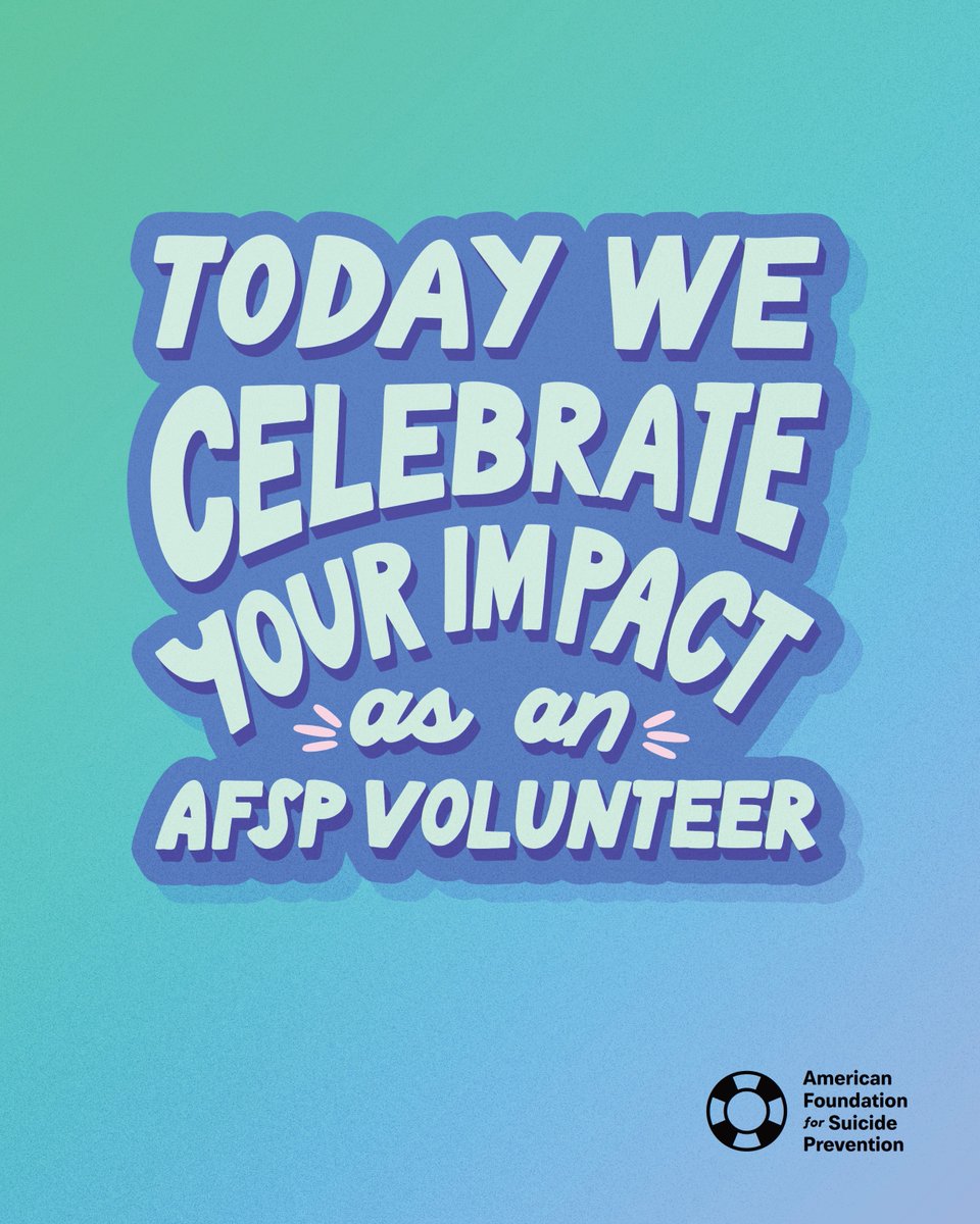 During #NationalVolunteerWeek, we recognize the incredible impact its volunteers contribute to its mission of saving lives and bringing hope to those affected by suicide. 

To volunteer with our Chapter, click here: afspvolunteer.org