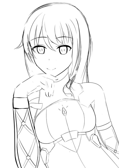 描きかけたやつぶん投げたからラフしかねえ 