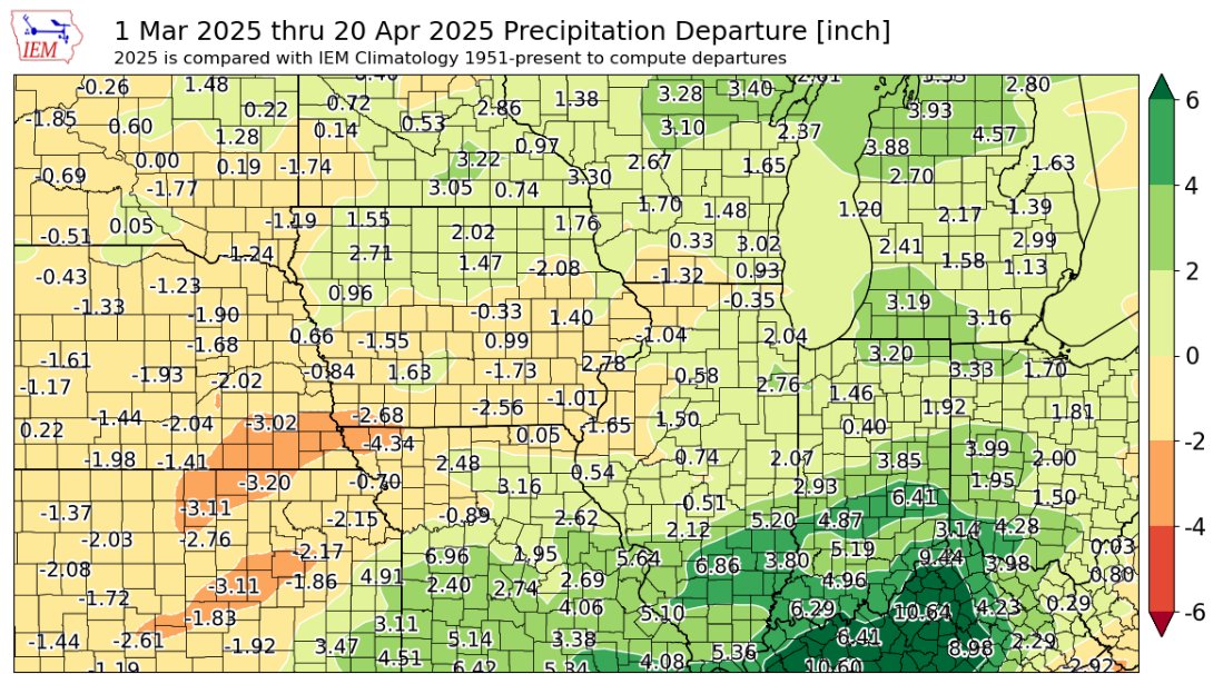 Tyler Vreugdenhil 🌽🌱🧬🐞🦠 (@tylervreugdenh1) on Twitter photo Precipitation departure in inches since March 1st for the corn belt, hopefully some much needed relief coming for the west later in the week.
<a href="/ChannelSeed/">Channel Seed</a> <a href="/Channel_NE/">Channel Nebraska</a> <a href="/BayerTraits/">Bayer Traits & Systems</a> Precipitation departure in inches since March 1st for the corn belt, hopefully some much needed relief coming for the west later in the week.
<a href="/ChannelSeed/">Channel Seed</a> <a href="/Channel_NE/">Channel Nebraska</a> <a href="/BayerTraits/">Bayer Traits & Systems</a>