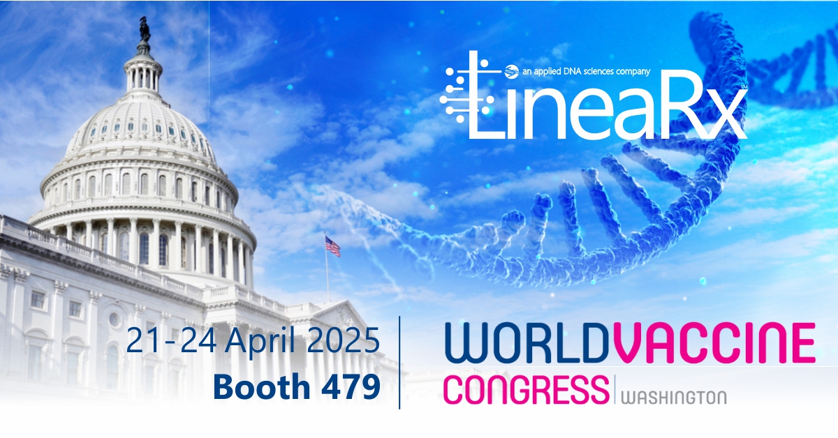 LineaRxDNA's tweet photo. LineaRx is showcasing its Linea™ IVT and Linea™ DNA platforms at the World Vaccine Congress, April 21-24 in Washington, D.C. Visit us at Booth 479 or learn more  at https://t.co/xHKFXeGP52 #syntheticbiology #EnzymaticDNAProduction #PCR #mRNA #GeneticMedicine #DNAInnovation https://t.co/RLqmU5aWOb