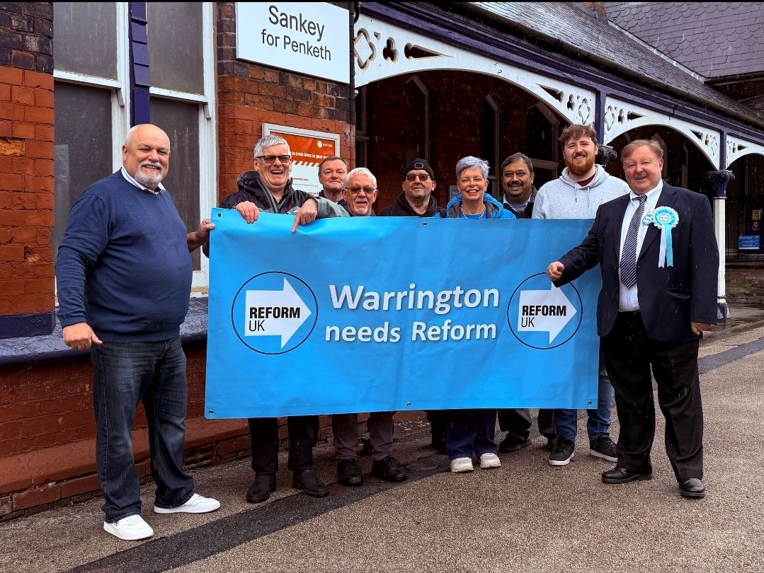 A rainy Bank Holiday Monday did not stop us supporting Carl Napper Reform UK Candidate for Great Sankey&amp; Whittle Hall