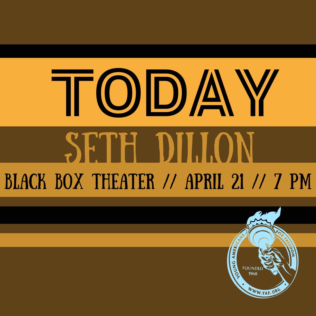 Iowa_YAF's tweet image. Today- Seth Dillon// 7pm// April 21// Black Box Theater
No backpacks, signs/posters, or audible distraction devices will be allowed inside the event.‼️