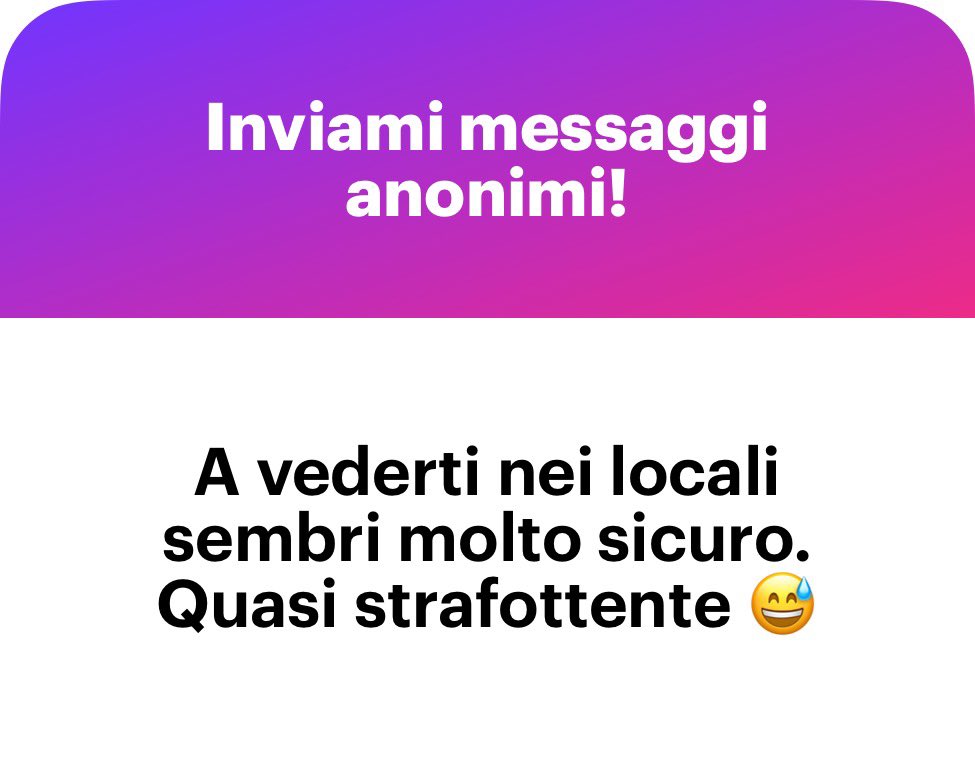 qui dovrei cominciare la mia solita digressione sul fatto che è una maschera e così nascondo la mia timidezza ma non vorrei fare il pesantone