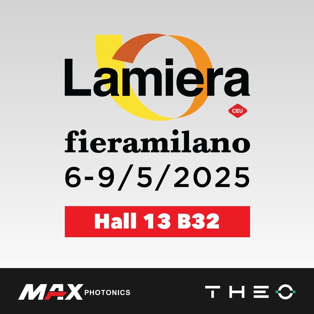 Theoincofficial's tweet image. #Maxphotonics &amp;amp; #THEO will participate at #Lamiera
See you soon in #Milan , #Italy
Booth No. Hall 13 - B32
May 6 - 9, 2025
Venue: Fiera Milano
#laserwelding #lasercleaning #laser #fiberlaser #handheldlaserwelding #handheldwelding #welding