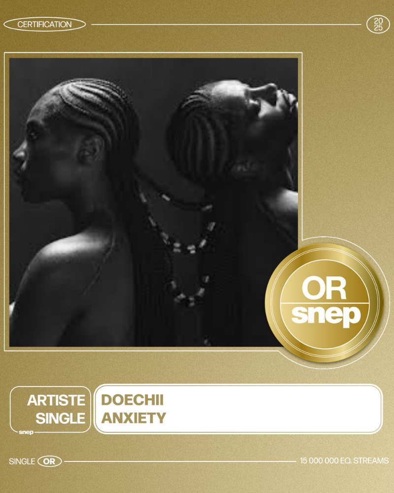 Le titre « Anxiety » de Doechii est certifié Single Or ! 📀

15 000 000 équivalents streams 🎧

Bravo ! 👏