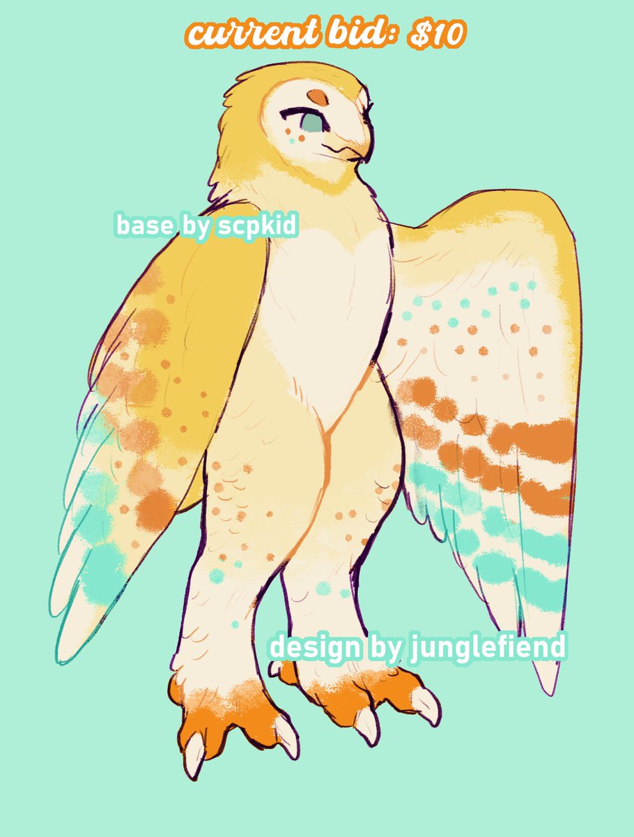 JungleFiends's tweet image. 💛🧡💙Easter barn owl character design I have for auction on my toyhouse! they only have a few hours left if there&apos;s no further bids ^^

shares appreciated! #furryadopt #furryadoptable