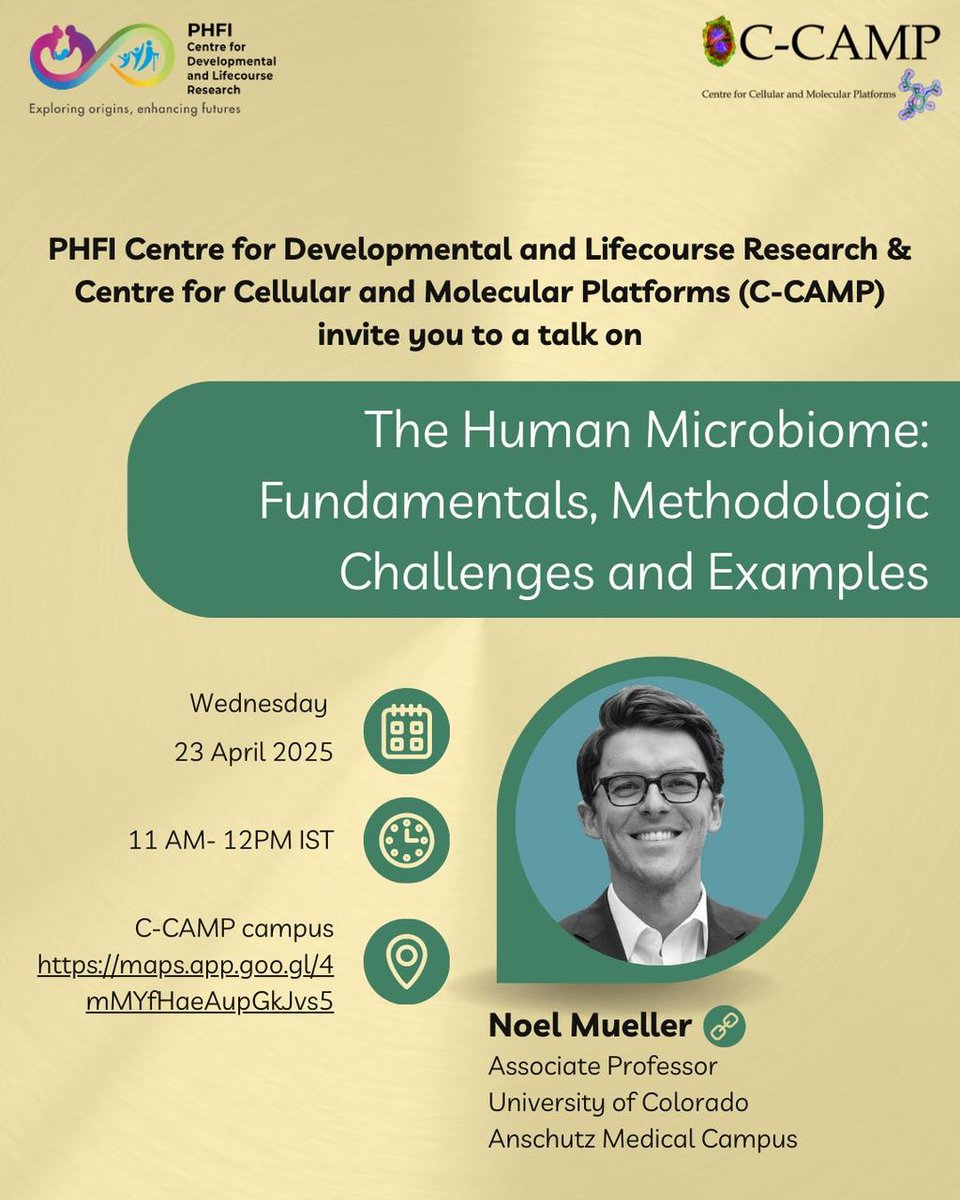 MAASTHI (@_maasthi) on Twitter photo <a href="/thePHFI/">Public Health Foundation of India (PHFI)</a> and <a href="/_MAASTHI/">MAASTHI</a>
cohosting with <a href="/CCAMP_India/">C-CAMP</a> renowned expert & long-standing collaborator Prof. Noel Mueller <a href="/center_lead/">LEAD Center</a> for a session on “The Human Microbiome: Fundamentals, Methodologic Challenges and Examples.”
People in #Bengaluru, please do not miss this session. <a href="/thePHFI/">Public Health Foundation of India (PHFI)</a> and <a href="/_MAASTHI/">MAASTHI</a>
cohosting with <a href="/CCAMP_India/">C-CAMP</a> renowned expert & long-standing collaborator Prof. Noel Mueller <a href="/center_lead/">LEAD Center</a> for a session on “The Human Microbiome: Fundamentals, Methodologic Challenges and Examples.”
People in #Bengaluru, please do not miss this session.