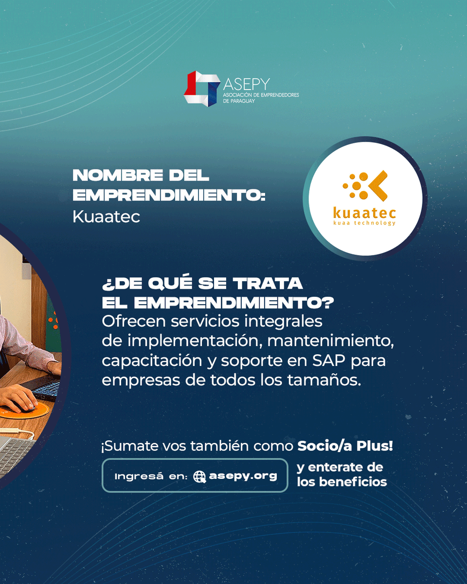 ▶️ ¡Bienvenidos Juan Pablo Zamichiei y Néstor Pastrana como socios PLUS! ✨

Son fundadores de Kuaatec, consultora especializada en soluciones SAP para empresas de todos los tamaños.

📲 Más info: @kuaatec