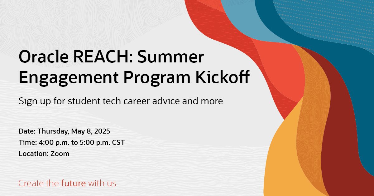 Kickstart your tech career with Oracle REACH! Join our summer program for 
mentoring, prep, &amp; more: social.ora.cl/60112Oz47
