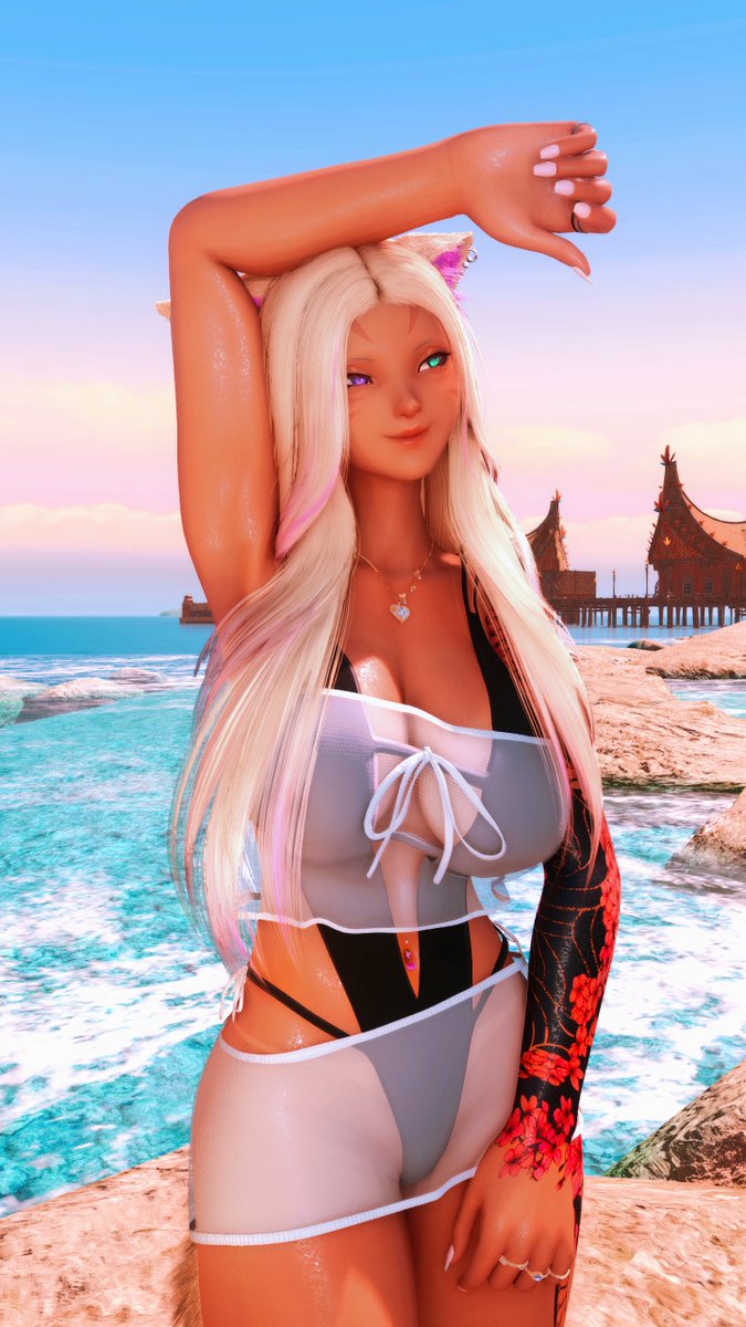 Nia_M_ffxiv's tweet photo. Join me on the beach? 🩷 https://t.co/2YzKaHA3BY
