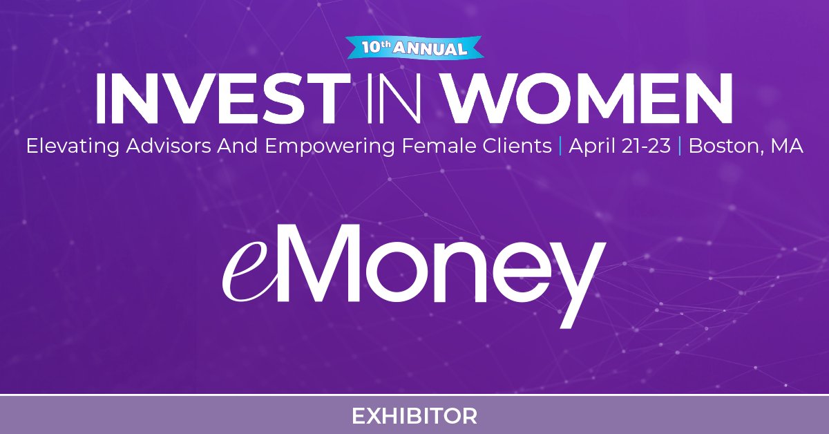📢 eMoney is excited to attend the Invest in Women conference for the first time! Join us in Boston from April 21 to 23 at booth #27. 

We're ready to connect, share insights, and showcase our innovative financial planning software. 

#financialplanningsoftware