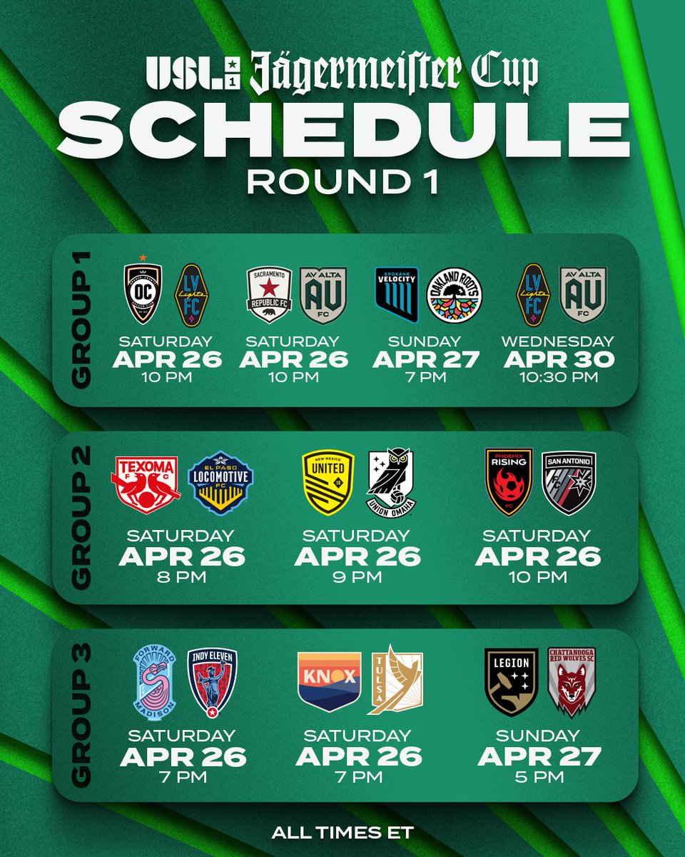 USL_Cup's tweet photo. 𝐈𝐓'𝐒 𝐌𝐀𝐓𝐂𝐇𝐖𝐄𝐄𝐊 🤩

Round 1️⃣ of the 2025 #USLJägermeisterCup will kick off on Friday! https://t.co/dPTzfef3gL