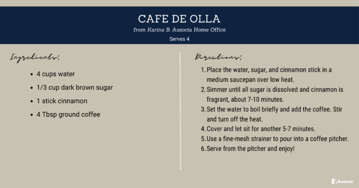 Kickstart your week with this delicious pick-me-up from our Associa Family Cookbook: Café de Olla!