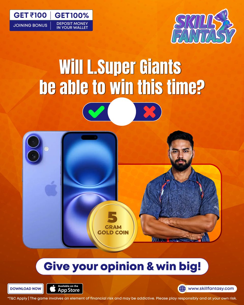 skillfantasyind's tweet image. Think Lucknow Super Giants will win? Predict, play &amp;amp; win with Skill Fantasy! Your call could take you to the top!

Download Now: web.skillfantasy.com/download

#SkillFantasy #FantasyCricket #Cricketworld #IndianSports #Fantasyleague #FantasySports #Cricket #Cricketmatch #India