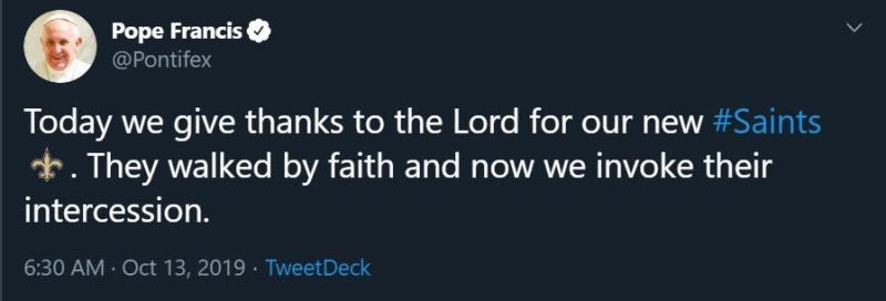 Who Dat Pope Francis. R.I.P.