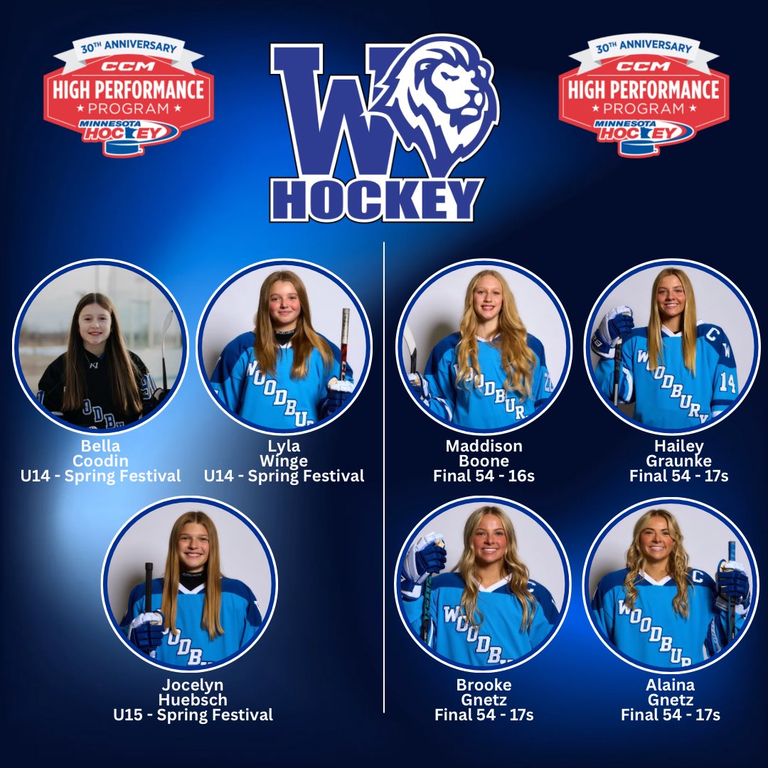 WBGirlsHockey's tweet photo. Congrats to these current and future Royals for making the CCM High Performance Spring Festival and Final 54 this upcoming weekend! This will be some great hockey to watch! Congrats ladies! https://t.co/Nt8mhM20Y8