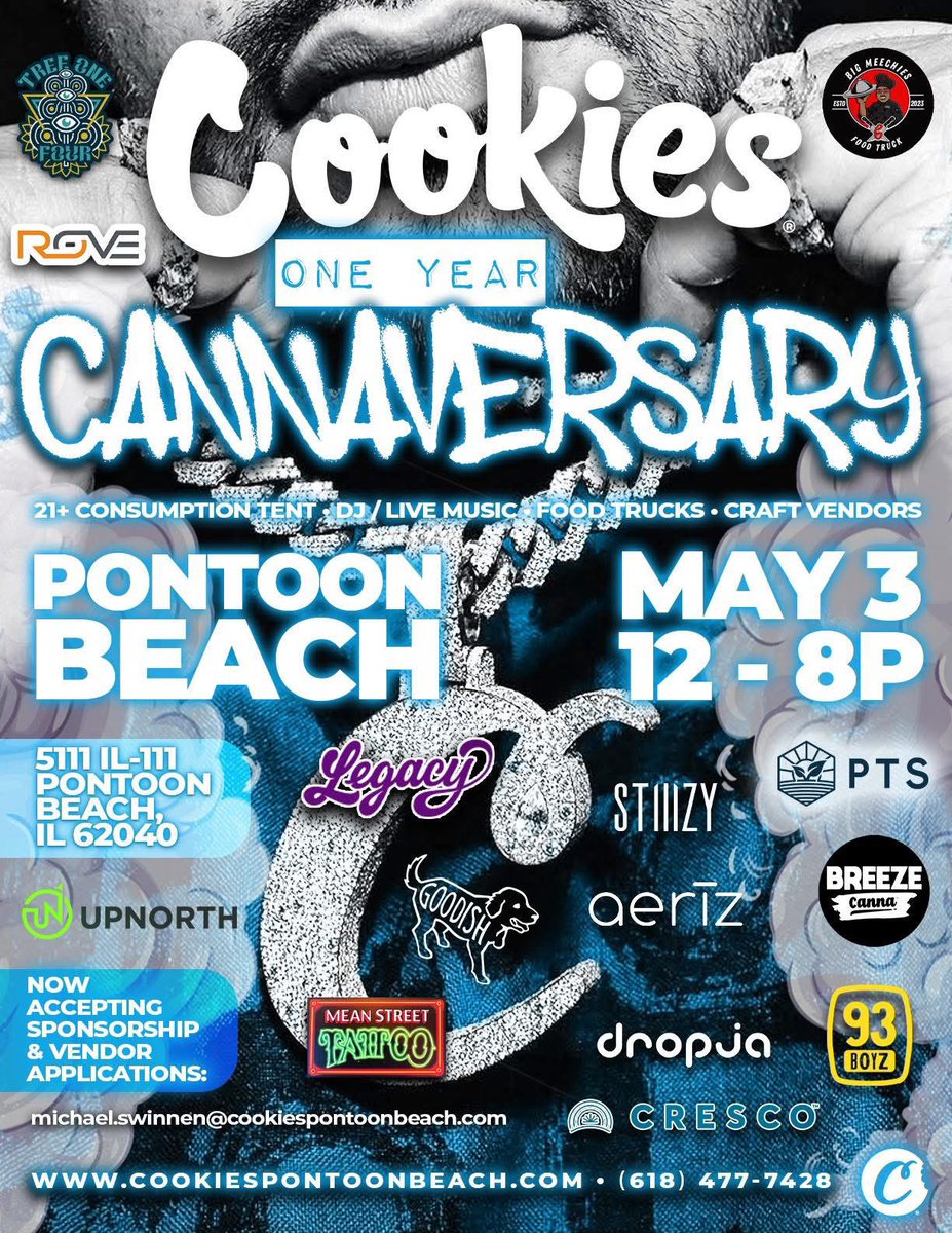 djdropja's tweet image. See Y’all Saturday May 3rd! 

Cookies Cannabis @ Pontoon Beach’ 

Fire times and Fire Flowers! Come smoke and kick! 💨🔥🙏