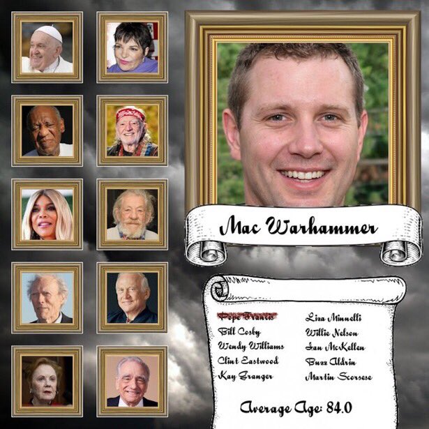KPDeathBallots's tweet photo. With the death of #PopeFrancis the ranking is:

1: Janet Robitussin [1/1/59.4]
2: Michelle Ozark [1/1/70.5] 
3: Larry Tippecanoe [1/1/70.6] 
4: Barnabas Greenhouse [1/1/72.4]
5: Karl Peppercorn [1/1/82.1] 
6: Mac Warhammer [1/0/84.0] ⬆️
7: Erica Peppercorn [1/0/87.7] ⬆️ https://t.co/MnffOpmIJF