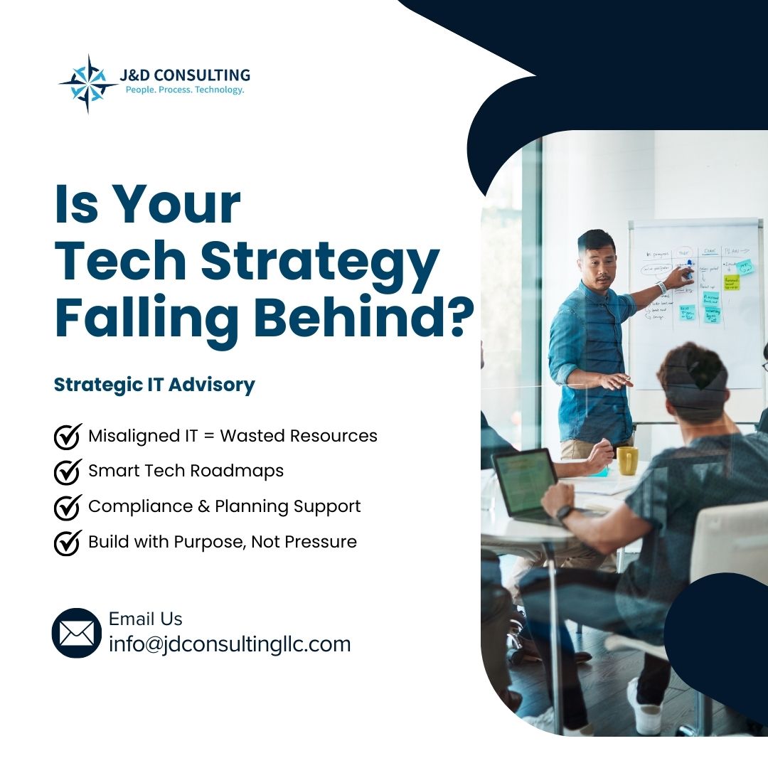 jdconsulting1's tweet image. Is your tech holding your biz back?

J&amp;amp;D Consulting builds smart, scalable IT roadmaps aligned with real growth—not just shiny tools.

Let’s turn confusion into clarity.
📩 info@jdconsultingllc.com

#ITStrategy #TechConsulting #BusinessIT #JDConsulting