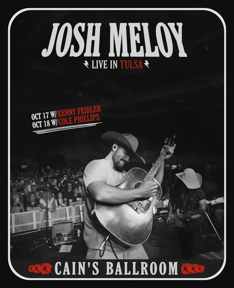 Josh Meloy (@joshmeloymusic) on Twitter photo Spending 2 nights at <a href="/CainsBallroom/">Cain's Ballroom</a> this year! Tickets go on sale this Friday at 10am! Spending 2 nights at <a href="/CainsBallroom/">Cain's Ballroom</a> this year! Tickets go on sale this Friday at 10am!