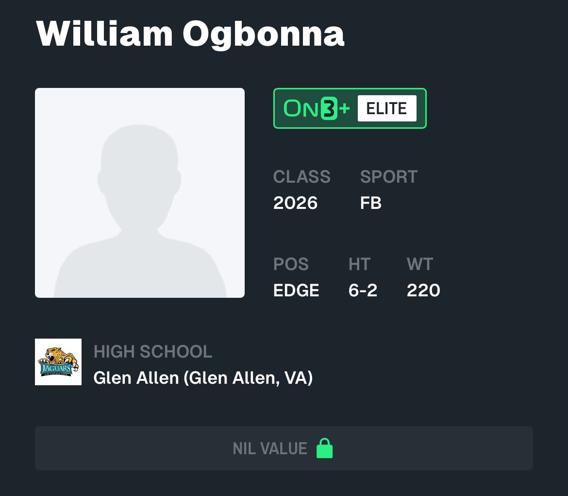 William Ogbonna (3 D1 Offers)⭐️ (@will_ogbonna11) on Twitter photo Appreciate the Recruiting profile <a href="/On3sports/">On3</a>!!! <a href="/MohrRecruiting/">Brian Mohr</a> <a href="/DemetricDWarren/">Demetric D. Warren</a> <a href="/CraigHaubert/">Craig Haubert</a> <a href="/GlenallenfbDASH/">Glen Allen Football</a> Appreciate the Recruiting profile <a href="/On3sports/">On3</a>!!! <a href="/MohrRecruiting/">Brian Mohr</a> <a href="/DemetricDWarren/">Demetric D. Warren</a> <a href="/CraigHaubert/">Craig Haubert</a> <a href="/GlenallenfbDASH/">Glen Allen Football</a>