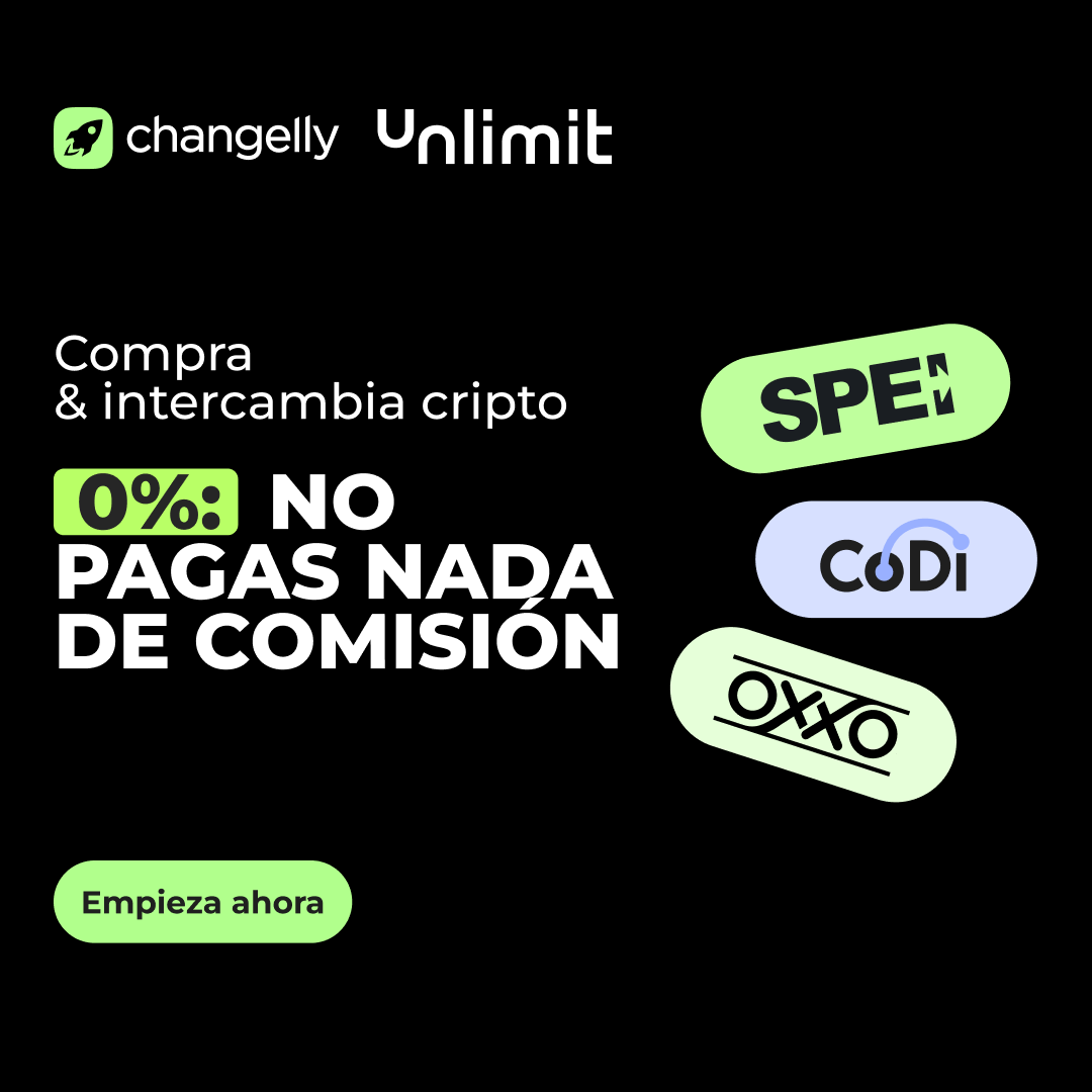 Changelly LATAM (@changellylatam) on Twitter photo 🇲🇽 Cero comisiones, más de 1000 criptos, 1 sola app
¡Di hola a 0% de comisión por servicio al comprar cripto con Changelly a través de <a href="/unlimitcrypto/">Unlimit's Crypto Service</a> en México!
✅ Aceptamos CoDi, SPEI y OXXO
✅ +1000 criptos disponibles
✅ Soporte 24/7 en español
→ changelly.page.link/MCFz 🇲🇽 Cero comisiones, más de 1000 criptos, 1 sola app
¡Di hola a 0% de comisión por servicio al comprar cripto con Changelly a través de <a href="/unlimitcrypto/">Unlimit's Crypto Service</a> en México!
✅ Aceptamos CoDi, SPEI y OXXO
✅ +1000 criptos disponibles
✅ Soporte 24/7 en español
→ changelly.page.link/MCFz